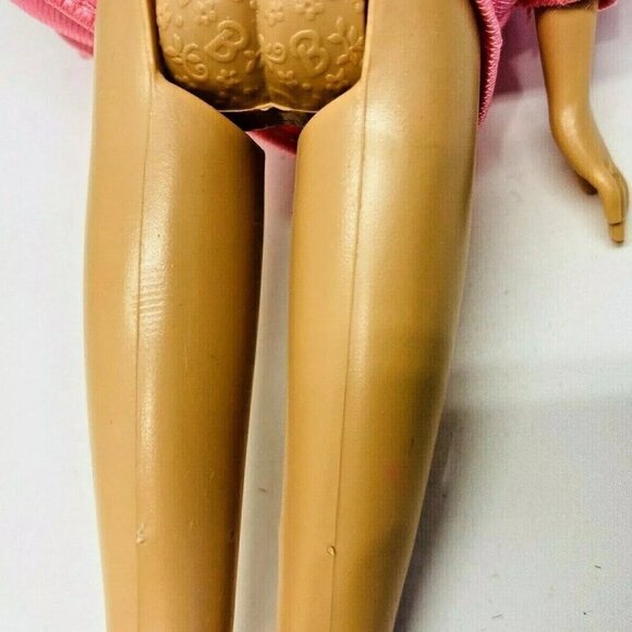 MATTEL BARBIE Blonde Hair Blue Eyes Pink Gray Long Dress 12" Tall - Picture 11 of 12